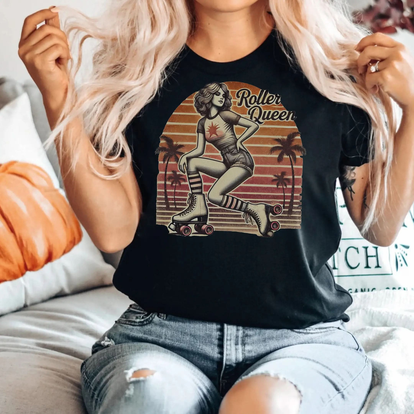 Roller Skating Girl Shirt- Retro Roller Queen Vintage T-Shirt Botanica Print Haus