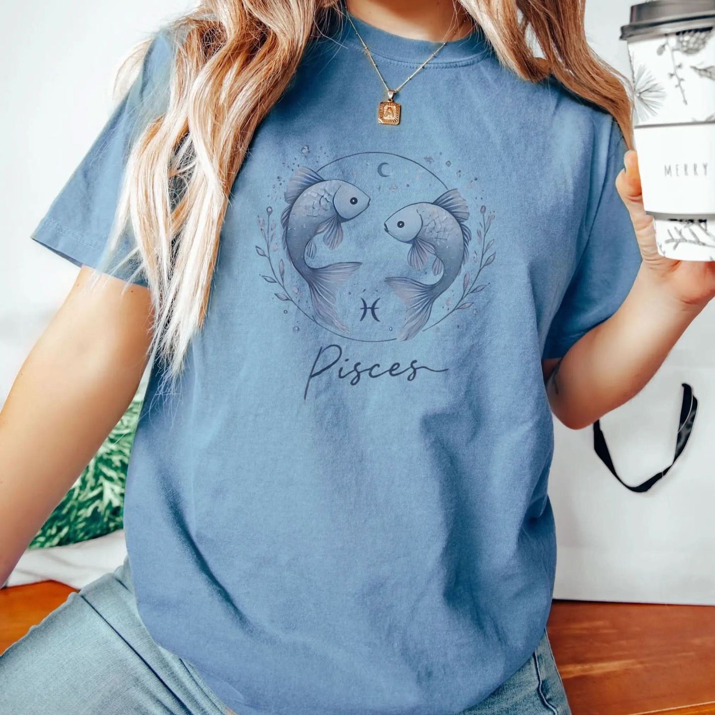 Astrology Tee for Pisces Botanica Print Haus