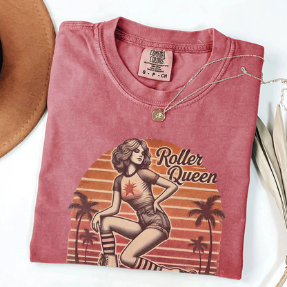 Roller Skating Girl Shirt- Retro Roller Queen Vintage T-Shirt Botanica Print Haus