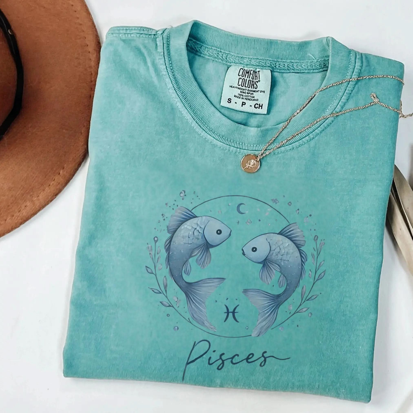 Astrology Tee for Pisces Botanica Print Haus