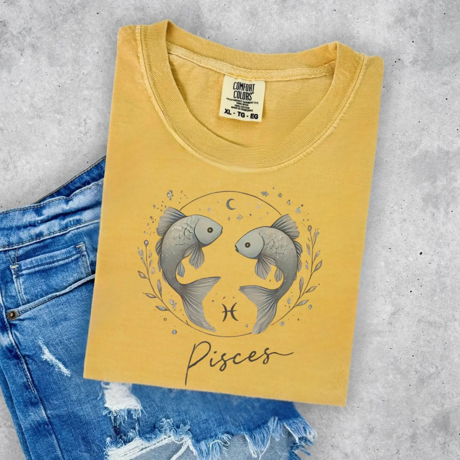 Astrology Tee for Pisces Botanica Print Haus