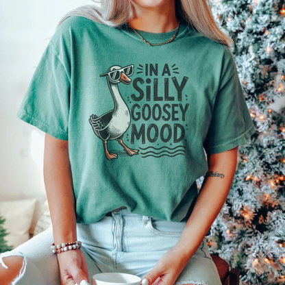 Silly Goose Mood T-Shirt - Unisex Garment-Dyed Tee Printify