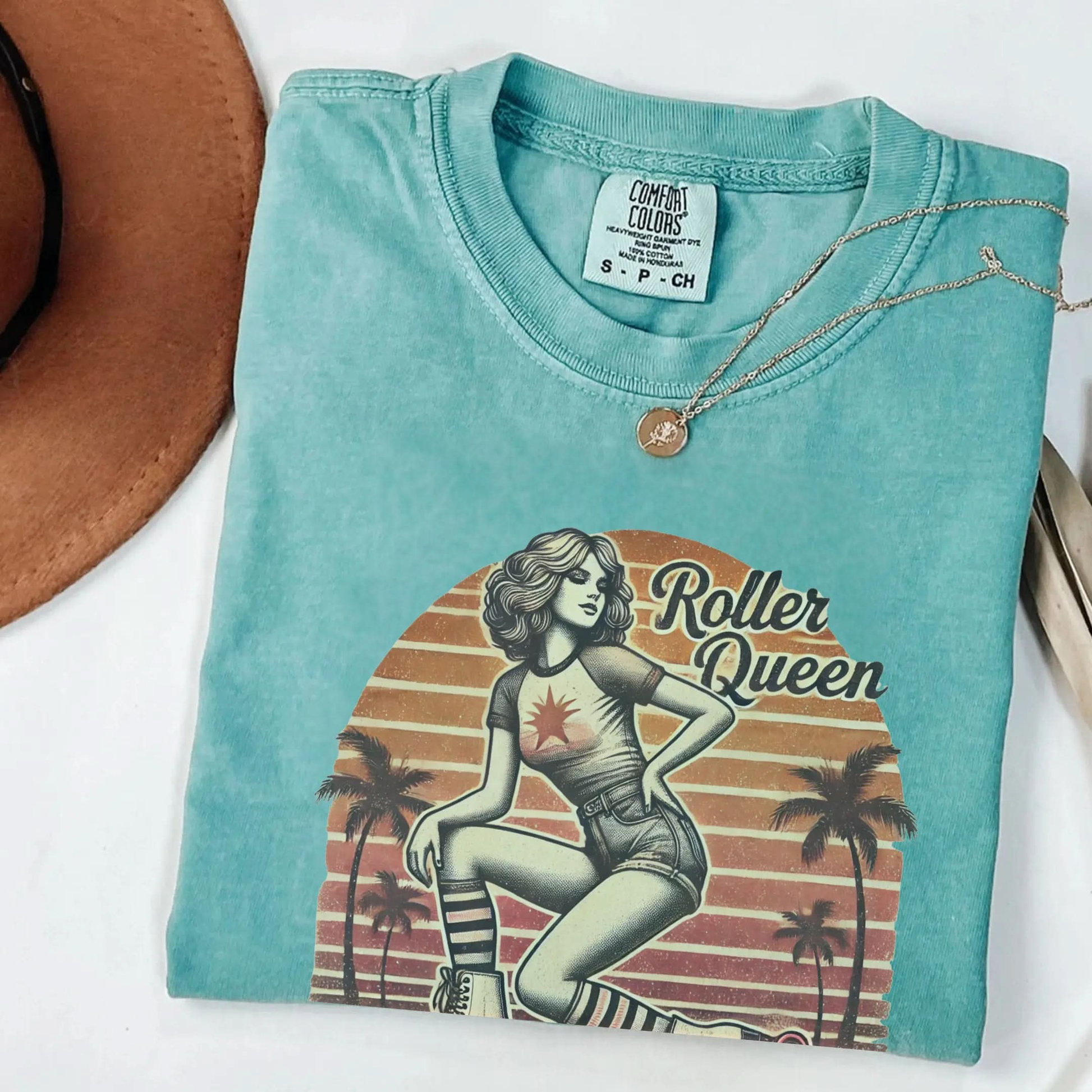 Roller Skating Girl Shirt- Retro Roller Queen Vintage T-Shirt Botanica Print Haus