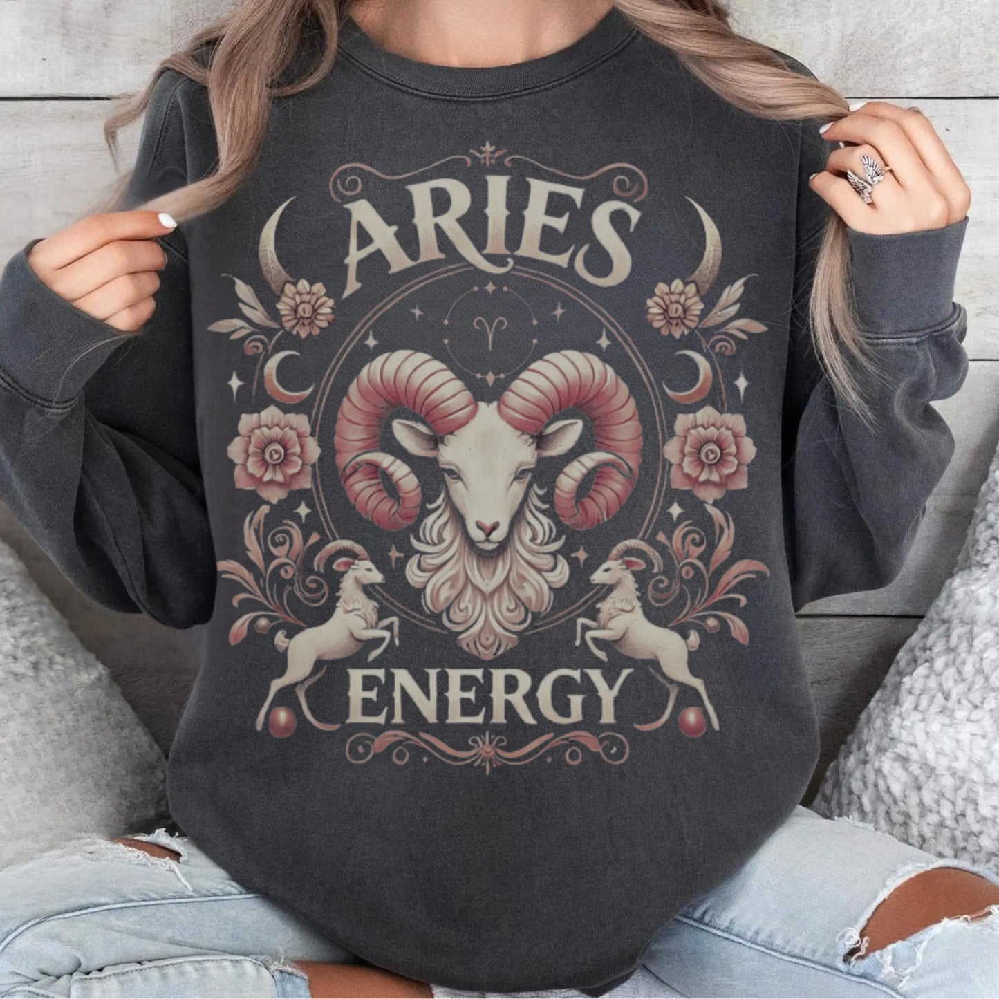 Aries Energy Sweatshirt - Unisex Aries Sweater | Astrology Zodiac Gift Printify