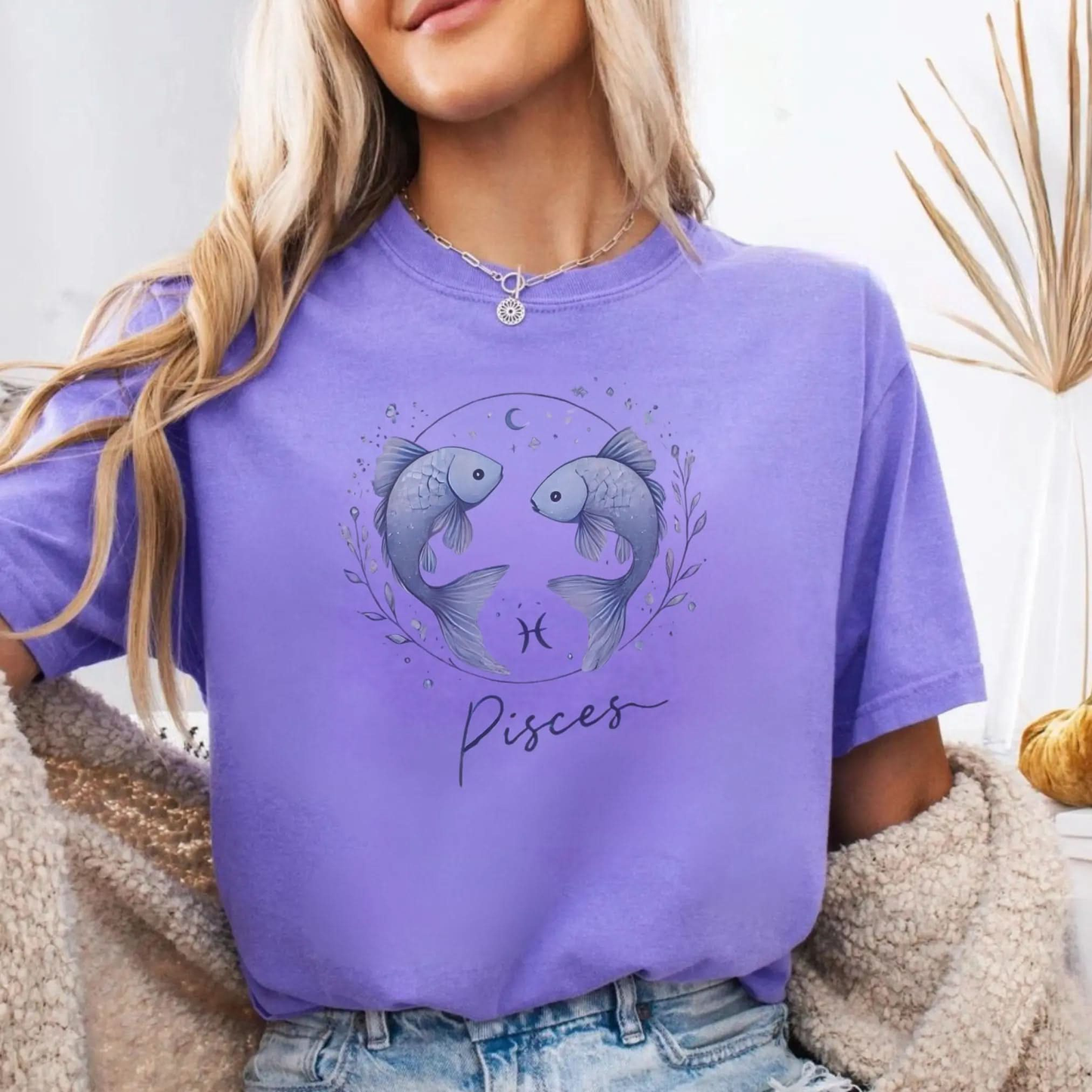 Astrology Tee for Pisces Botanica Print Haus