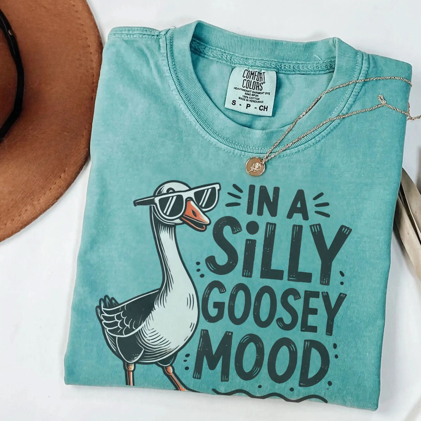 Silly Goose Mood T-Shirt - Unisex Garment-Dyed Tee Printify