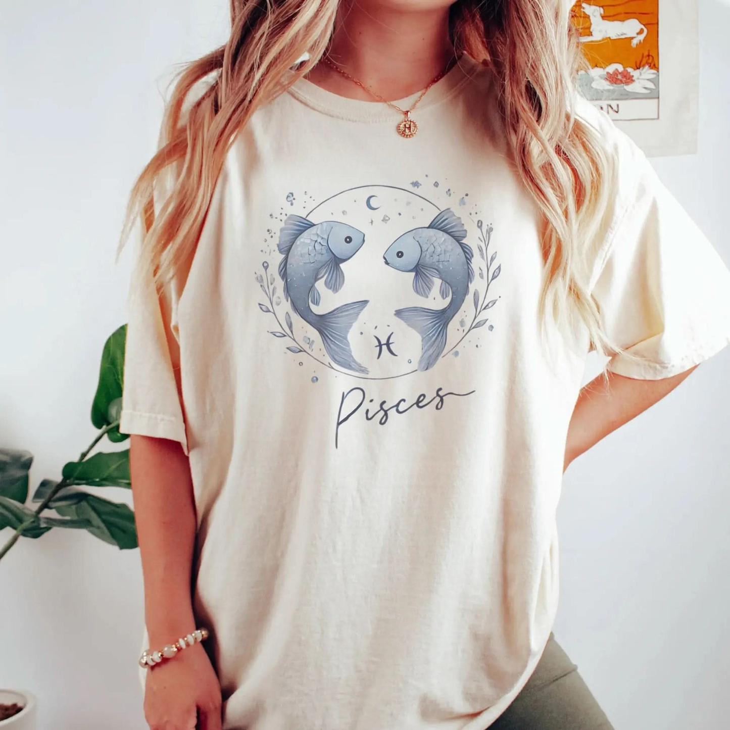 Astrology Tee for Pisces Botanica Print Haus