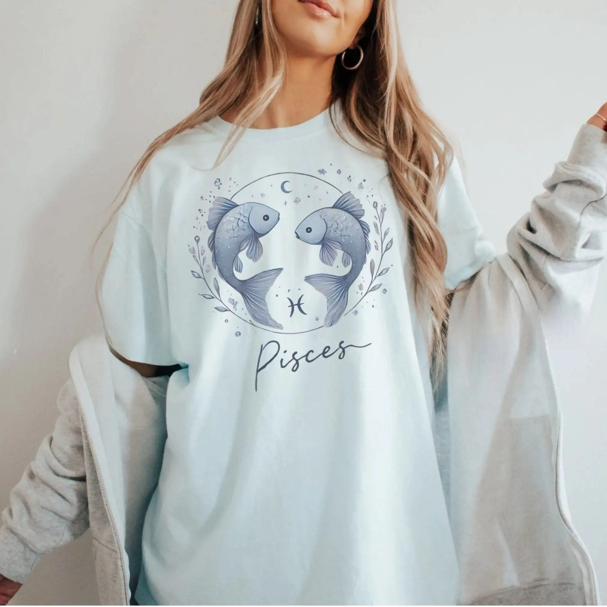 Astrology Tee for Pisces Botanica Print Haus