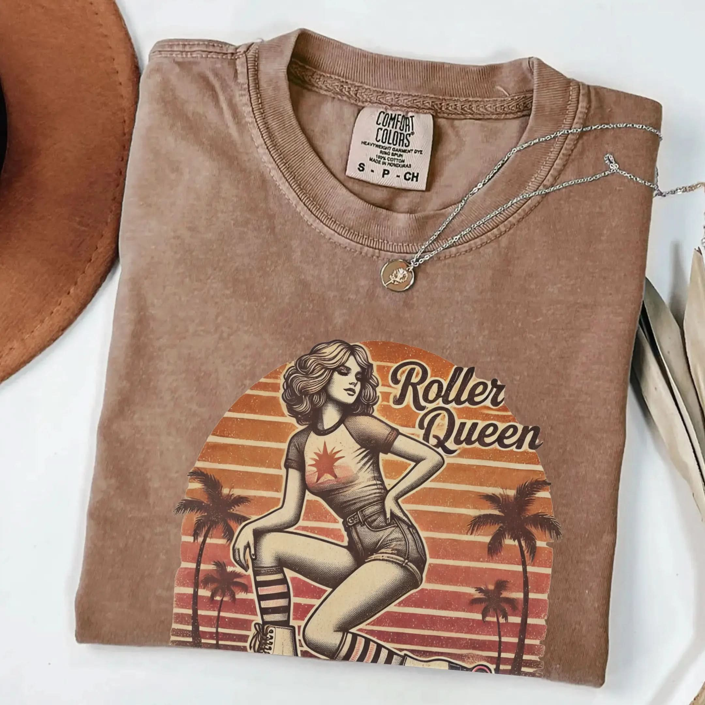 Roller Skating Girl Shirt- Retro Roller Queen Vintage T-Shirt Botanica Print Haus