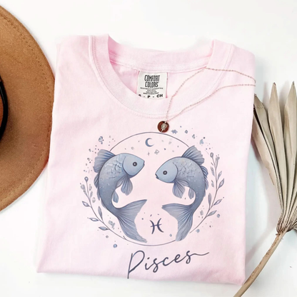 Astrology Tee for Pisces Botanica Print Haus