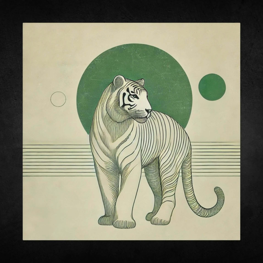 Dopamine Decor - Retro Green Tiger Print Printify