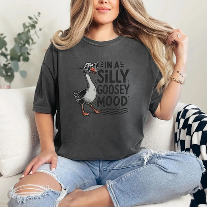 Silly Goose Mood T-Shirt - Unisex Garment-Dyed Tee Printify