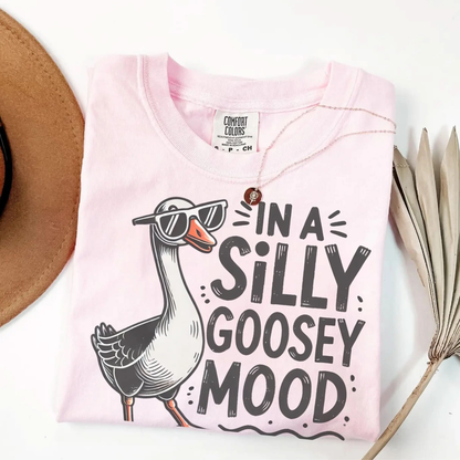 Silly Goose Mood T-Shirt - Unisex Garment-Dyed Tee Printify