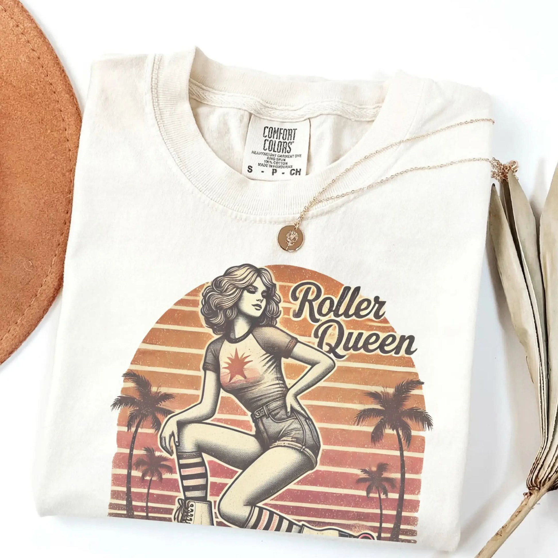 Roller Skating Girl Shirt- Retro Roller Queen Vintage T-Shirt Botanica Print Haus