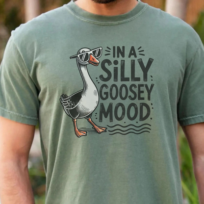 Silly Goose Mood T-Shirt - Unisex Garment-Dyed Tee Printify