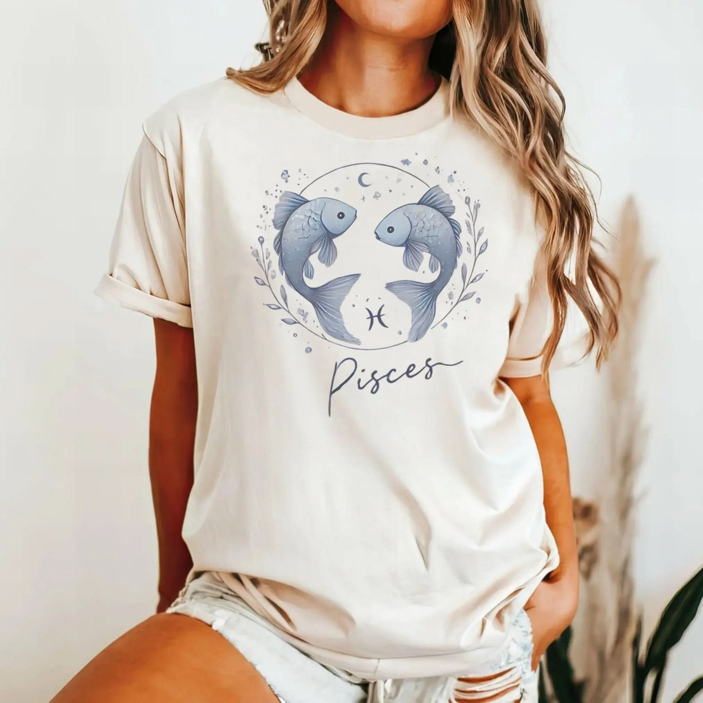 Astrology Tee for Pisces Botanica Print Haus