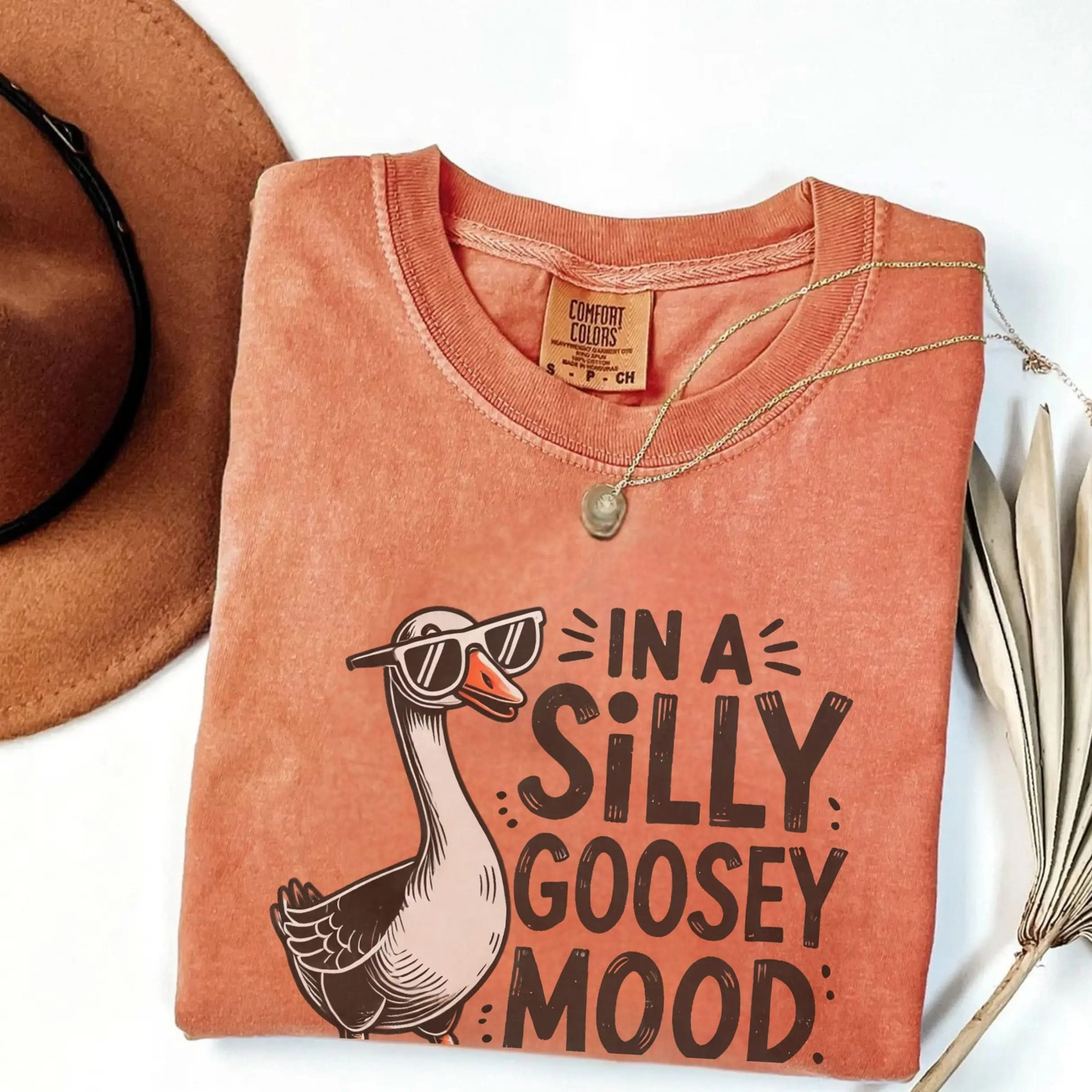 Silly Goose Mood T-Shirt - Unisex Garment-Dyed Tee Printify