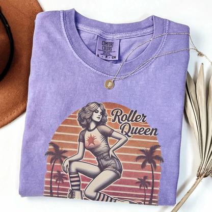 Roller Skating Girl Shirt- Retro Roller Queen Vintage T-Shirt Botanica Print Haus