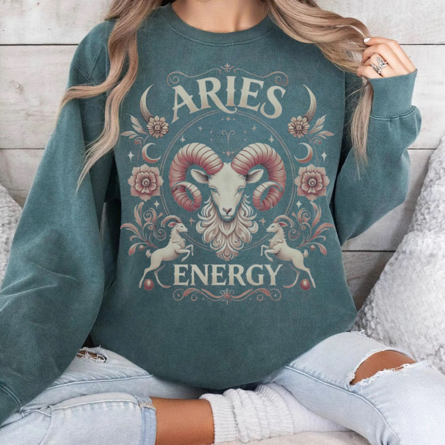 Aries Energy Sweatshirt - Unisex Aries Sweater | Astrology Zodiac Gift Printify