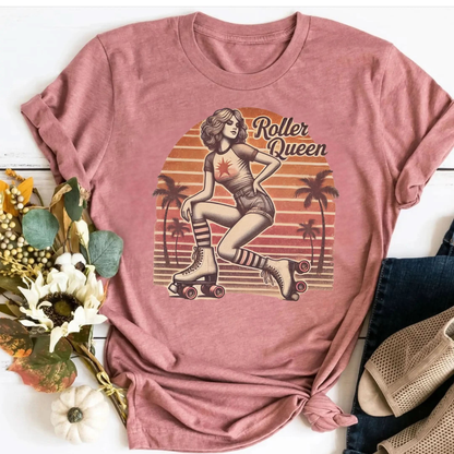 Roller Skating Girl Shirt- Retro Roller Queen Vintage T-Shirt Botanica Print Haus