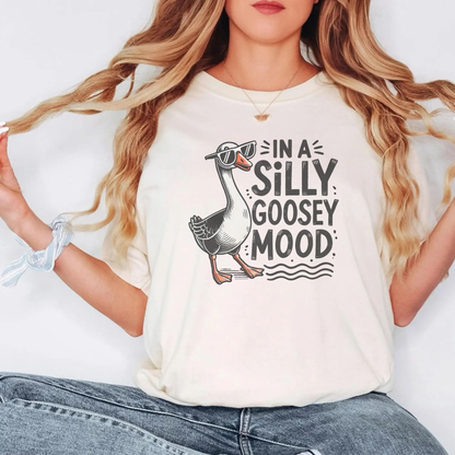 Silly Goose Mood T-Shirt - Unisex Garment-Dyed Tee Printify