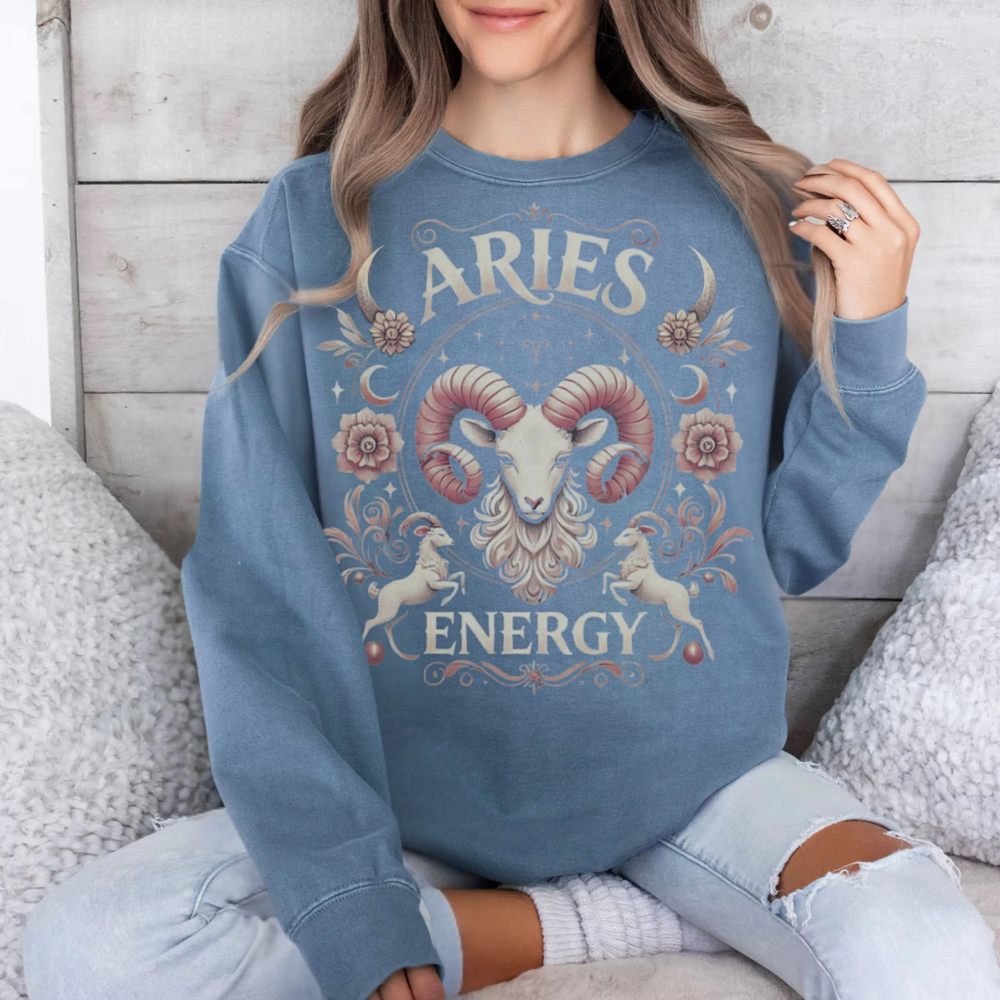 Aries Energy Sweatshirt - Unisex Aries Sweater | Astrology Zodiac Gift Printify