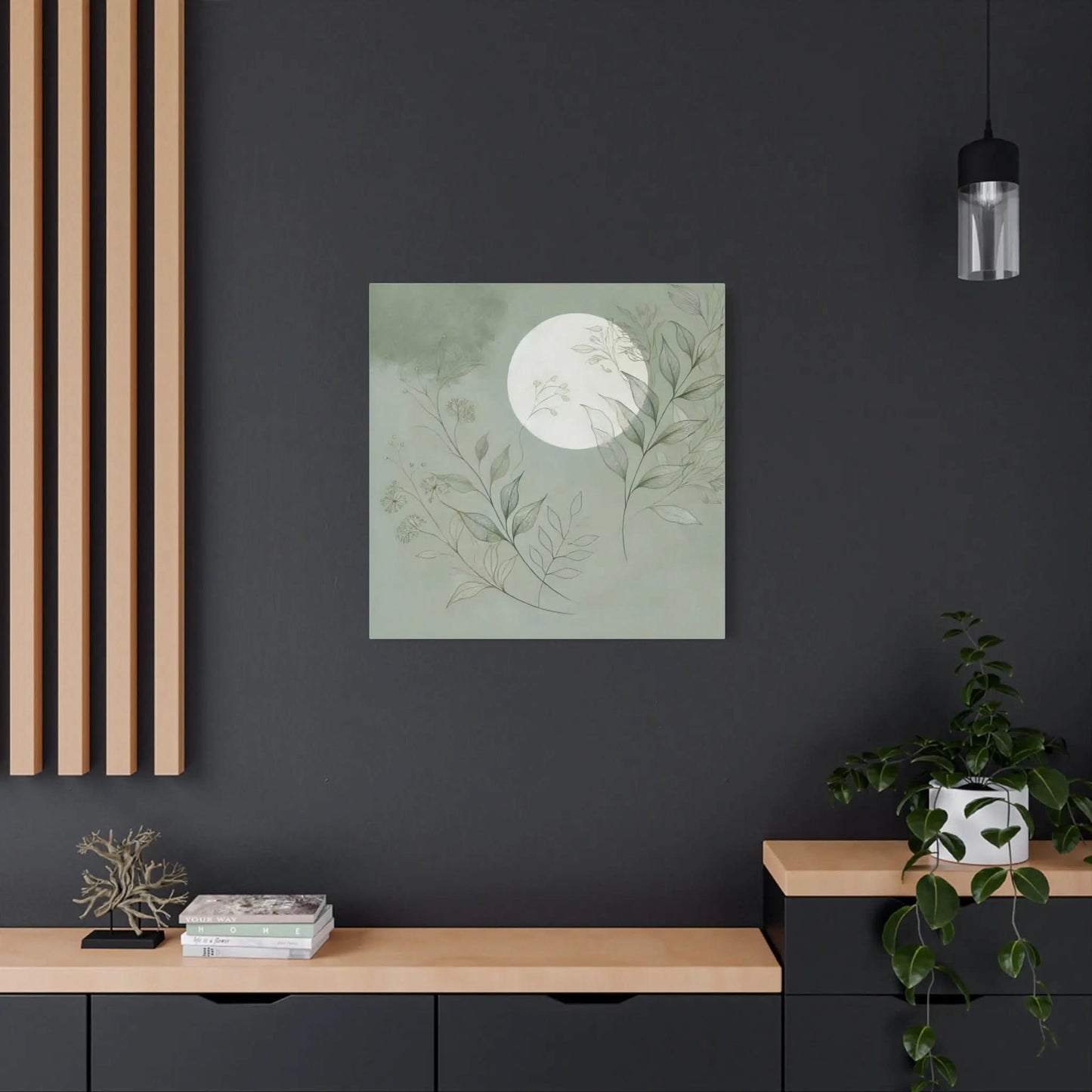 Sage Green Wall Art - Botanical Canvas Art - Elegant Floral Wall Decor for Home & Office Printify