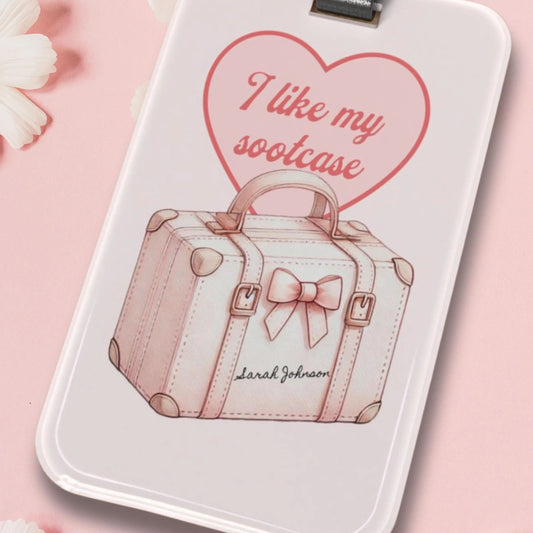 I Like My Sootcase Coquette Luggage Tag - Personalized Travel Must-Have - Customized I Like My Suitcase Bag Tag - Personalized Suitcase Tag