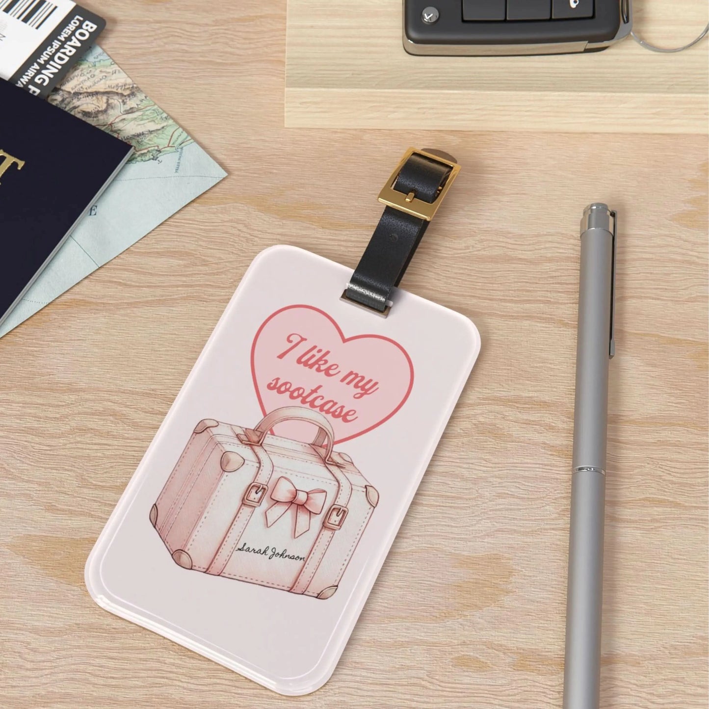 I Like My Sootcase Coquette Luggage Tag - Personalized Travel Must-Have - Customized I Like My Suitcase Bag Tag - Personalized Suitcase Tag