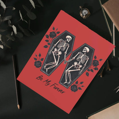 Personalized Whimsigoth Valentines Day Card, Romantic Goth Valentines, Gothic Valentines,  Skeleton Valentine Card, Witchy Spooky Valentines