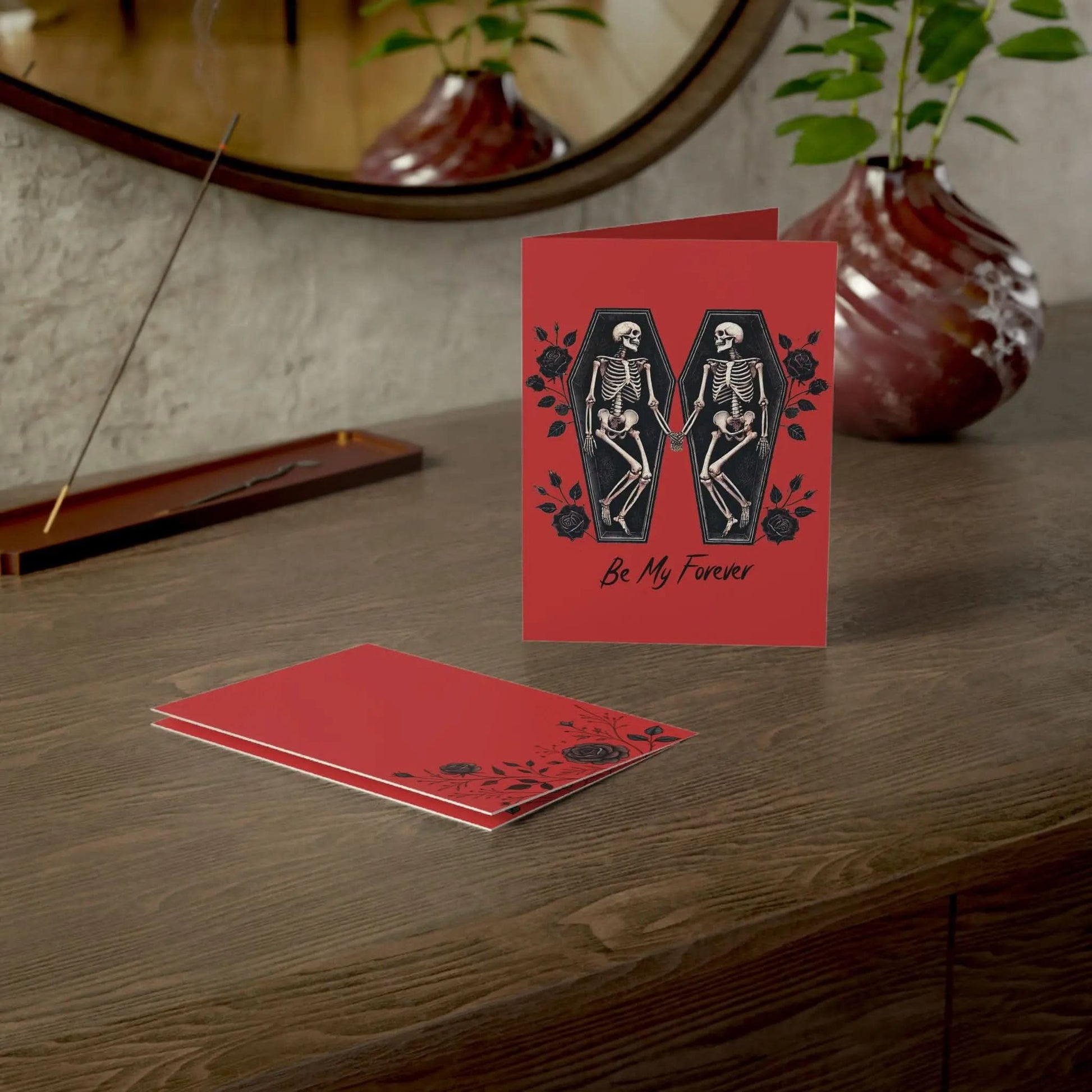 Personalized Whimsigoth Valentines Day Card, Romantic Goth Valentines, Gothic Valentines,  Skeleton Valentine Card, Witchy Spooky Valentines