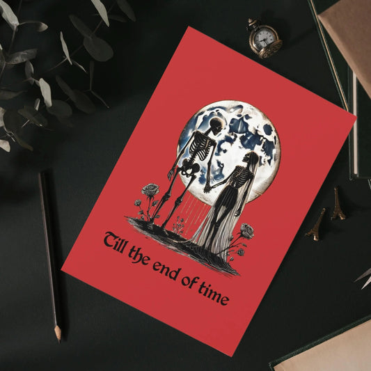 Personalized Goth Valentine’s Day Card | Romantic Skeleton Love Card | Dark Whimsigoth Valentine | Spooky Gothic Anniversary Card