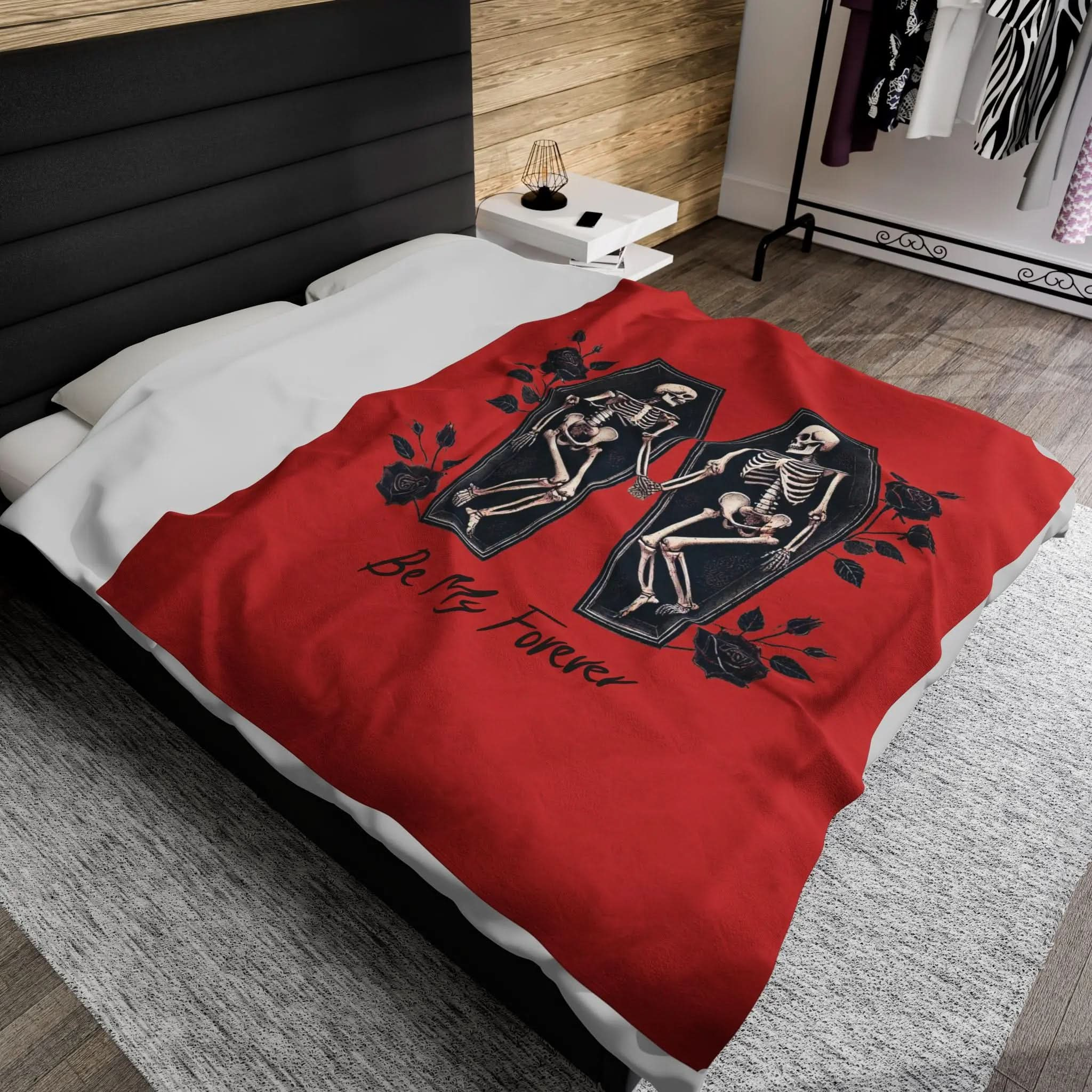 Skeleton Blanket with Personalized Whimsigoth Romantic Design