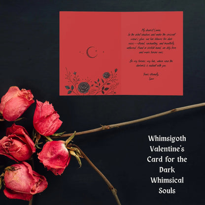 Personalized Whimsigoth Valentines Day Card, Romantic Goth Valentines, Gothic Valentines,  Skeleton Valentine Card, Witchy Spooky Valentines