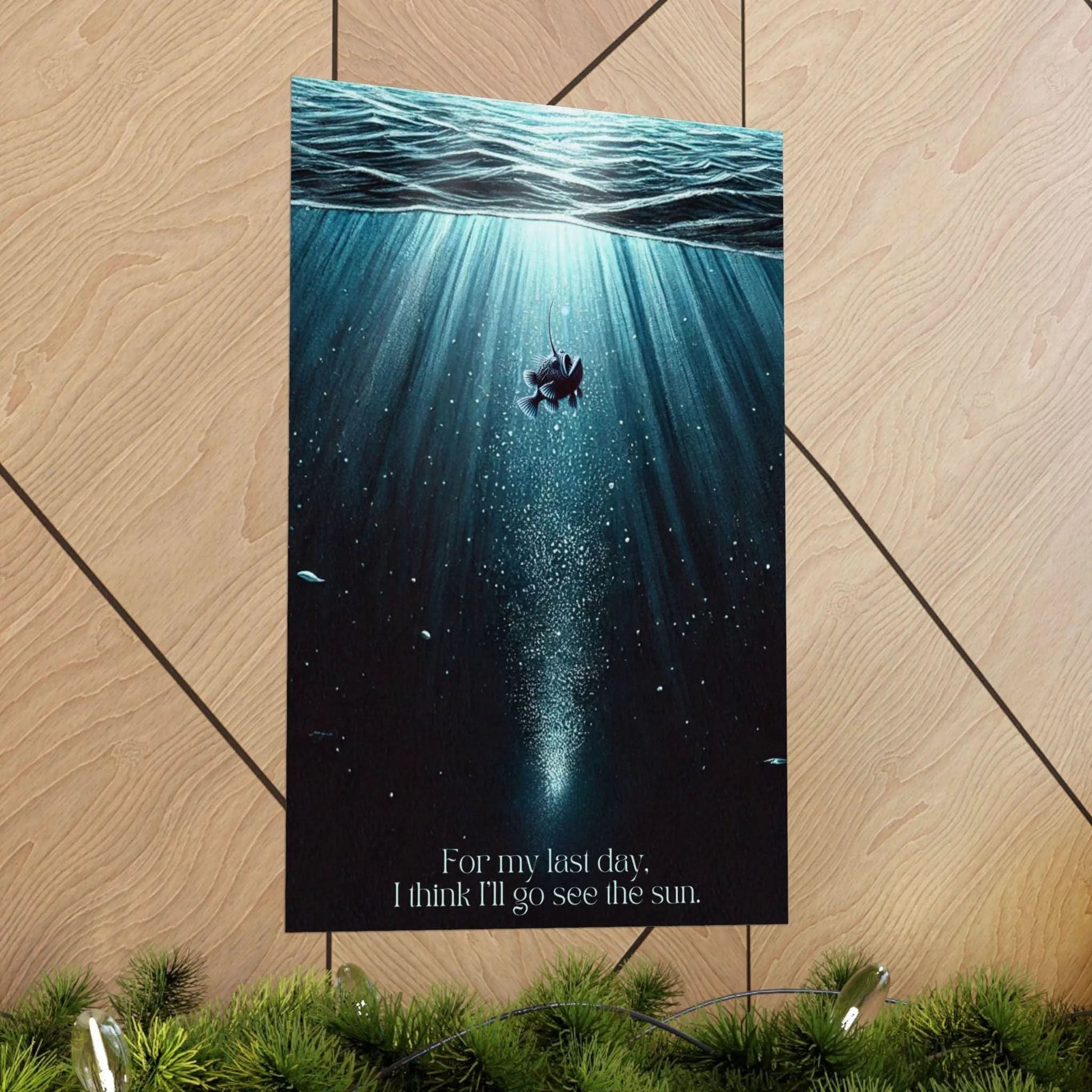 Angler Fish Story Inspirational Poster | Deep Sea Creature Wall Art | Inspirational Ocean Decor | Vertical Anglerfish Poster