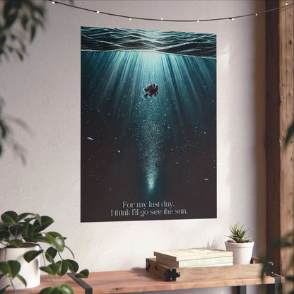 Angler Fish Story Inspirational Poster | Deep Sea Creature Wall Art | Inspirational Ocean Decor | Vertical Anglerfish Poster