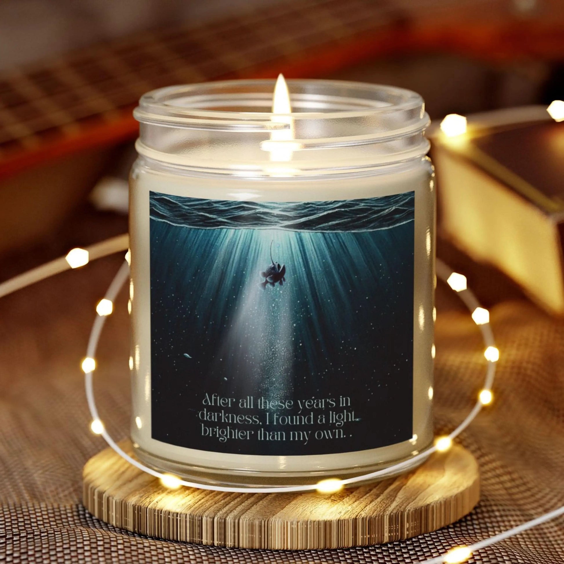 Emotional Anglerfish Story Scented Candle | Deep Sea Creature | Angler fish Tribute Candle | Viral TikTok Anglerfish | Black Seadevil Decor