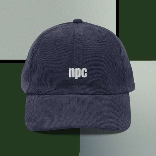 NPC Corduroy Hat, Gifts for Boyfriend, Corduroy Embroidery Dad Hat, Gift for Him, Embroidered Hat, Funny Hat, Best Friend Gift