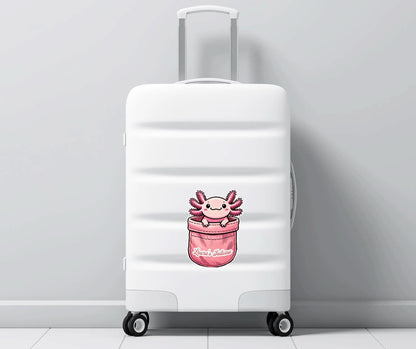 Personalized Pink Axotlotl Suitcase Stickers, Luggage Stickers, Away Suitcase Decal, Cute Luggage Decal, Travel Accessories, Custom Stickers