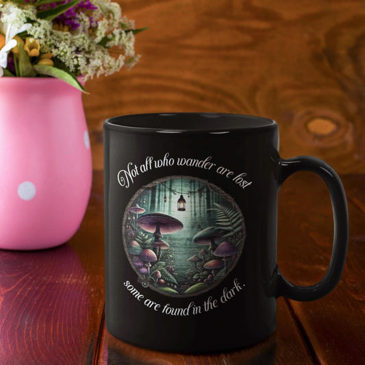 Whimsigoth Mushroom Mug | Fairycore Dark Cottagecore Coffee Cup | Witchy Mushroom Gift | Gothic Tea Mug | Dark Aesthetic Shroom Drinkware