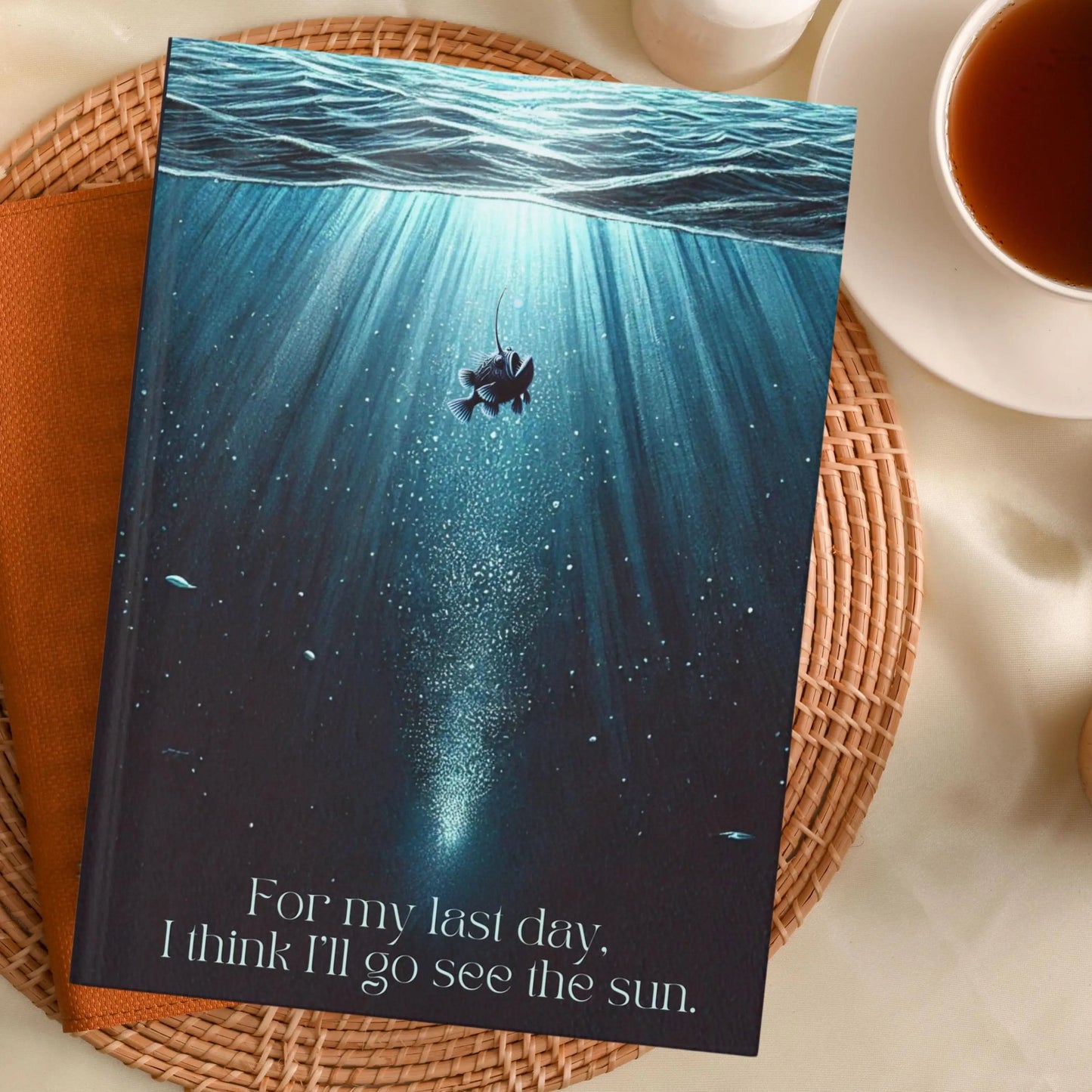 Angler Fish Story Hardcover Journal | Deep Sea Creature Gratitude Journal | Inspirational Artistic Journal | Anglerfish Dream Journal