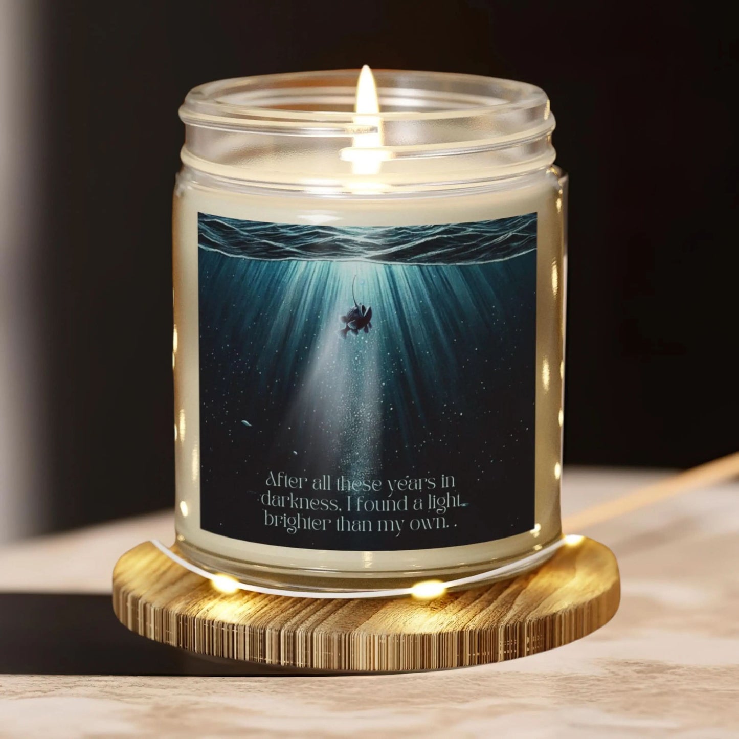 Emotional Anglerfish Story Scented Candle | Deep Sea Creature | Angler fish Tribute Candle | Viral TikTok Anglerfish | Black Seadevil Decor