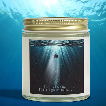 Emotional Anglerfish Story Scented Candle | Deep Sea Creature | Angler fish Tribute Candle | Viral TikTok Anglerfish | Black Seadevil Decor